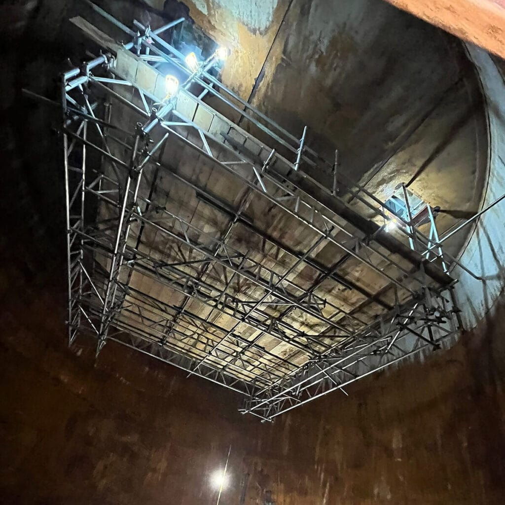 Rope access scaffolding platform by Dysin Access Solutions for Tysley in Birmingham